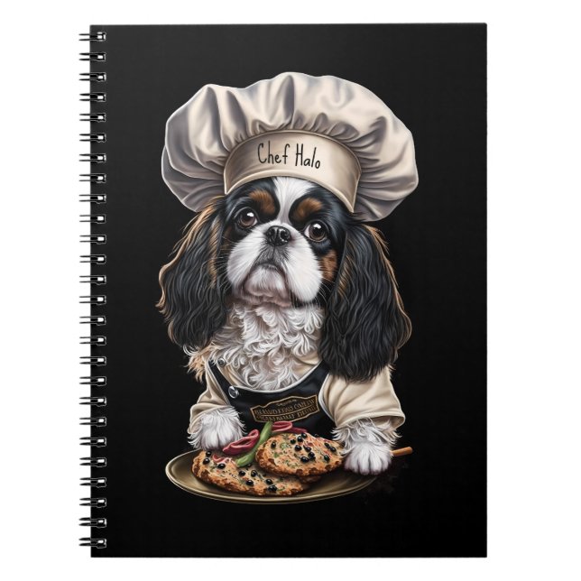 Tricolor Cooking Chef Cavalier Charles Spaniel  Notebook (Front)