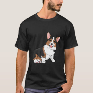 Tricolor Corgi Corgi Mum Corgi Dad Cute Corgi Draw T-Shirt