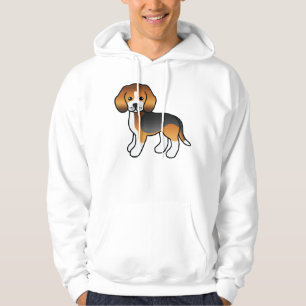 Tricolor Cute Cartoon Beagle Dog Hoodie