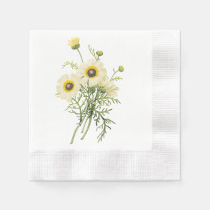 tricolor daisy(Chrysanthemum carinatum) by Redouté Napkin
