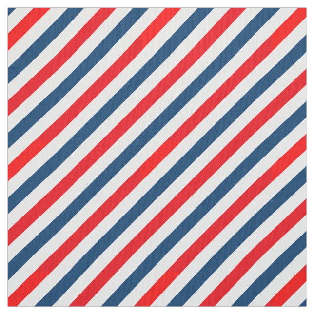 Tricolor Diagonal Lines (blue, white, red) Fabric (Swatch)