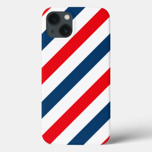 Tricolor Diagonal Stripes(blue, white, and red) iPhone 13 Case