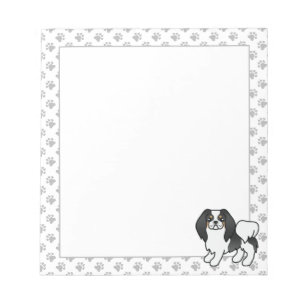 Tricolor Japanese Chin Cartoon Dog Notepad