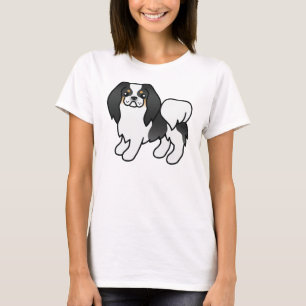 Tricolor Japanese Chin Cute Cartoon Dog T-Shirt