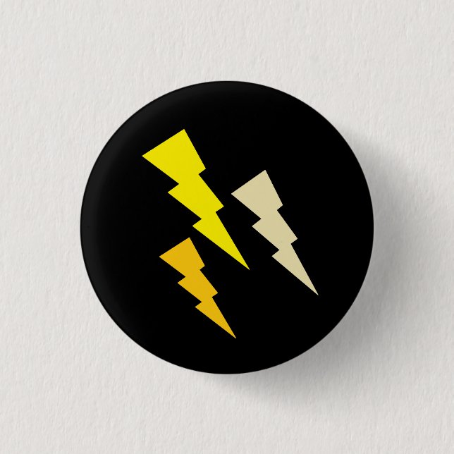 Tricolor Lightning Bolt 3 Cm Round Badge (Front)