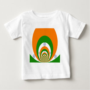 Tricolor of a very deep saffron, white GREEN Baby T-Shirt