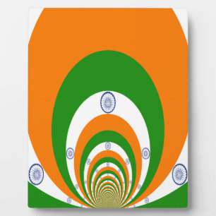 Tricolor of a very deep saffron, white GREEN Plaque