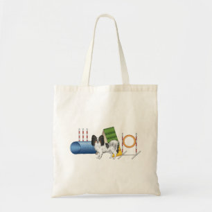 Tricolor Papillon Agility Dog Canine Dog Sports Tote Bag