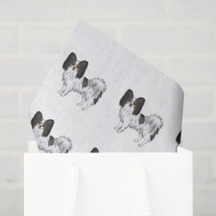 Tricolor Papillon Happy Cartoon Dogs Pattern Tissue Paper
