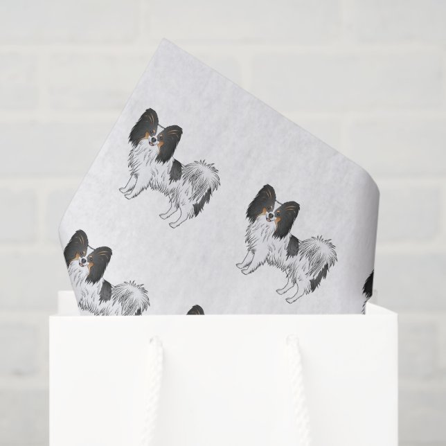 Tricolor Papillon Happy Cartoon Dogs Pattern Tissue Paper (Gift Bag)