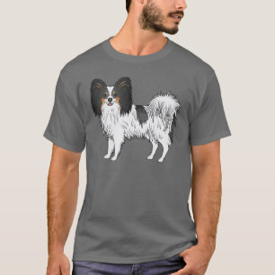 Tricolor Papillon With A Happy Face Illustration T-Shirt