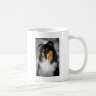 Tricolor Rough Coat Collie Coffee Mug
