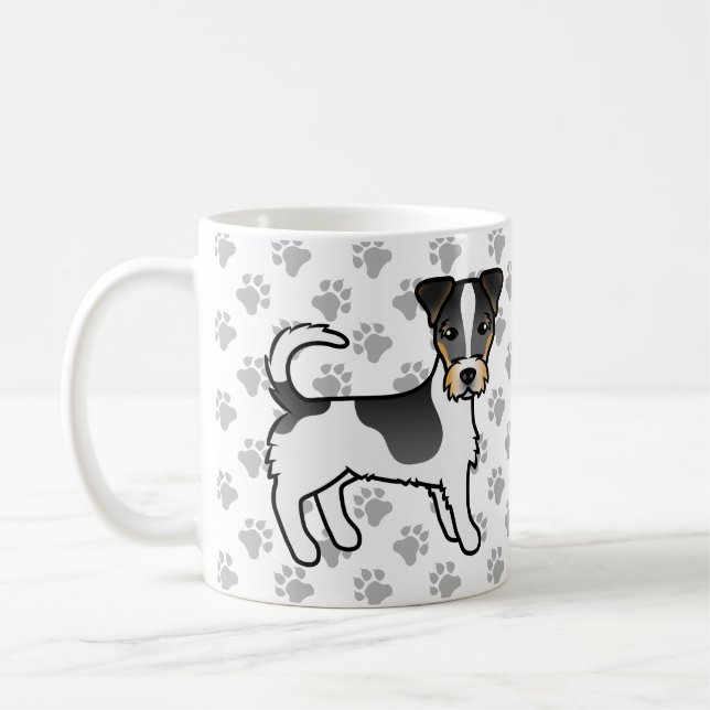 Tricolor Rough Coat Jack Russell Terrier Dog Coffee Mug (Left)