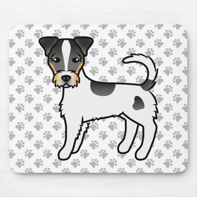 Tricolor Rough Coat Parson Russell Terrier Dog Mouse Pad (Front)