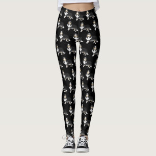 Tricolor Rough Collie Cute Cartoon Dog Pattern Leggings