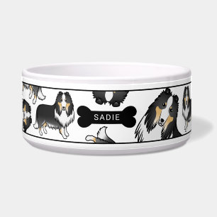 Tricolor Rough Collie Dogs Pattern & Name