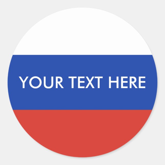 Tricolor Russia flag Classic Round Sticker (Front)