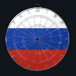 Tricolor Russia flag Dartboard<br><div class="desc">The Russian flag is composed of three horizontal stripes: white, blue, and red.</div>