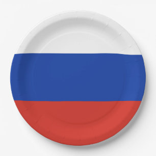 Tricolor Russia flag Paper Plate