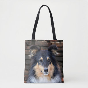 Tricolor Sheltie face Tote Bag