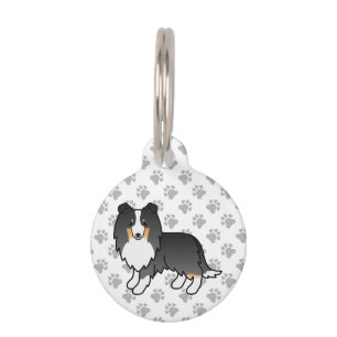 Tricolor Shetland Sheepdog Sheltie & Pet's Info Pet Tag