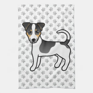 Tricolor Smooth Coat Jack Russell Terrier Dog Tea Towel