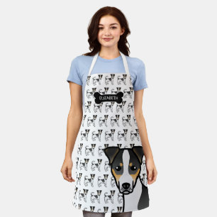 Tricolor Smooth Coat Jack Russell Terrier & Name Apron