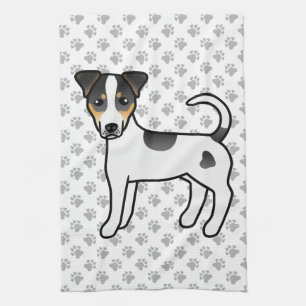 Tricolor Smooth Coat Parson Russell Terrier Dog Tea Towel