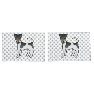Tricolor Smooth Fox Terrier Cute Cartoon Dog Pillowcase