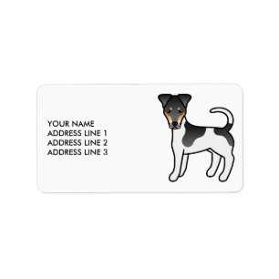 Tricolor Smooth Fox Terrier Cute Dog & Text Label