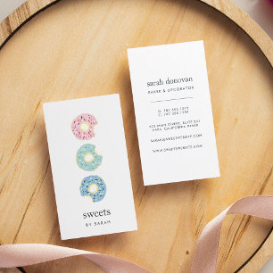 Tricolor Sprinkle Doughnut Bakery Business Card