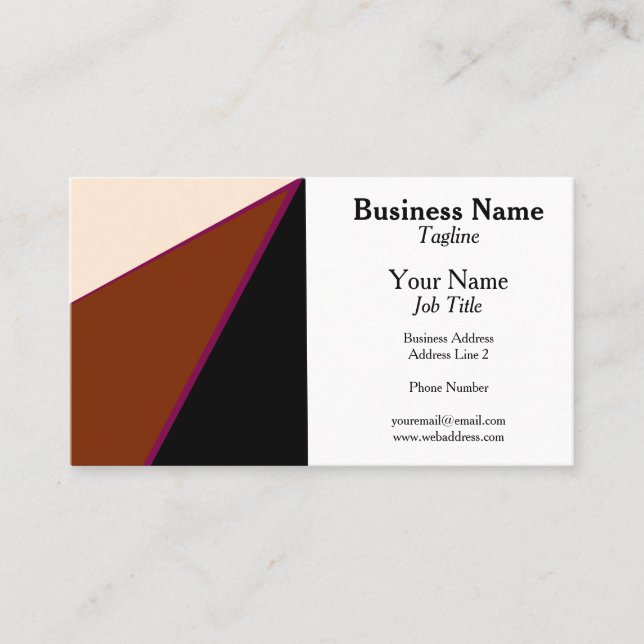 Tricolor Triangles Generic Adaptable Business Card (Front)