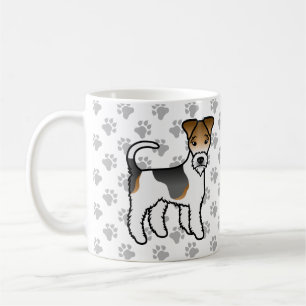 Tricolor Wire Fox Terrier Cute Cartoon Dog Coffee Mug