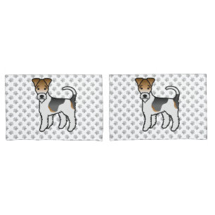 Tricolor Wire Fox Terrier Cute Cartoon Dog Pillowcase