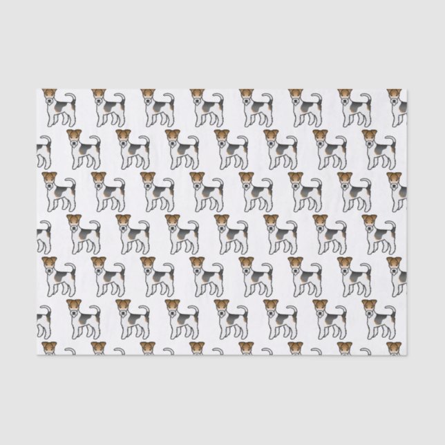 Tricolor Wire Fox Terrier Cute Cartoon Dogs Tissue Paper (Front)