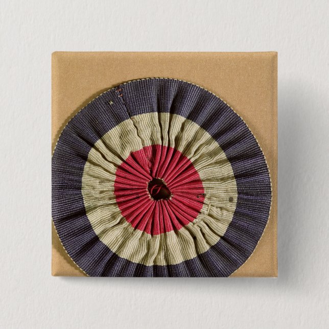 Tricolore rosette 15 cm square badge (Front)