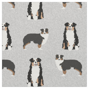 Tricolored Aussie dog grey Fabric