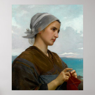 Tricoteuse Bretonne by William-Adolphe Bouguereau Poster