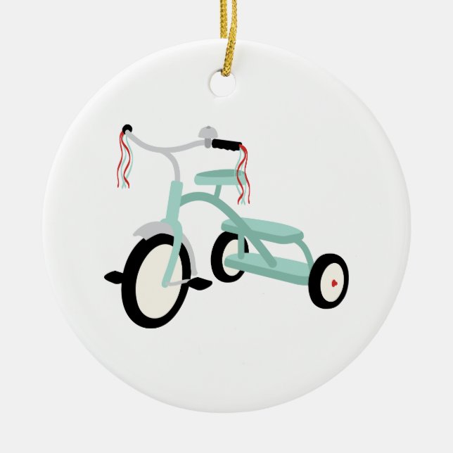 Tricycle Ceramic Tree Decoration (Front)
