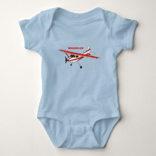 Tricycle gear aircraft cartoon baby bodysuit