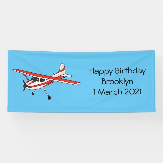 Tricycle gear aircraft cartoon banner (Horizontal)