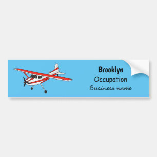 Tricycle gear aircraft cartoon bumper sticker