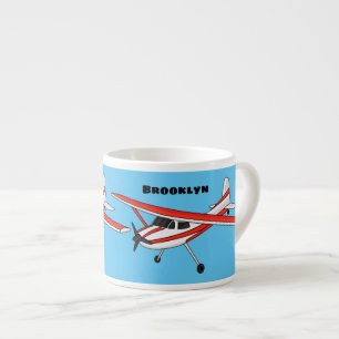 Tricycle gear aircraft cartoon  espresso cup