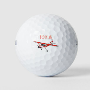 Tricycle gear aircraft cartoon golf balls