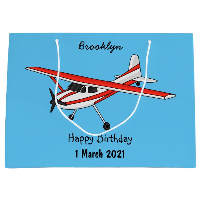 Tricycle gear aircraft cartoon large gift bag (Front)