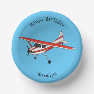 Tricycle gear aircraft cartoon paper plate