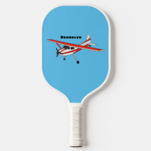 Tricycle gear aircraft cartoon pickleball paddle