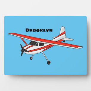 Tricycle gear aircraft cartoon plaque
