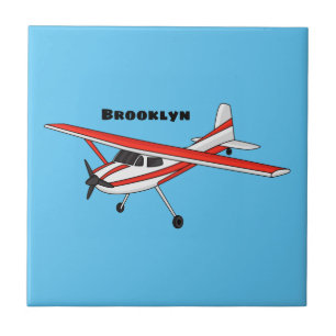 Tricycle gear aircraft cartoon tile