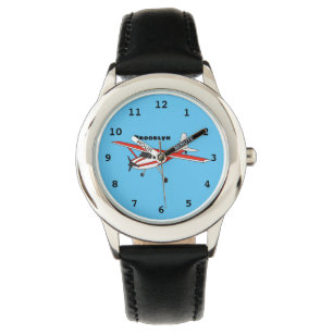 Tricycle gear aircraft cartoon watch